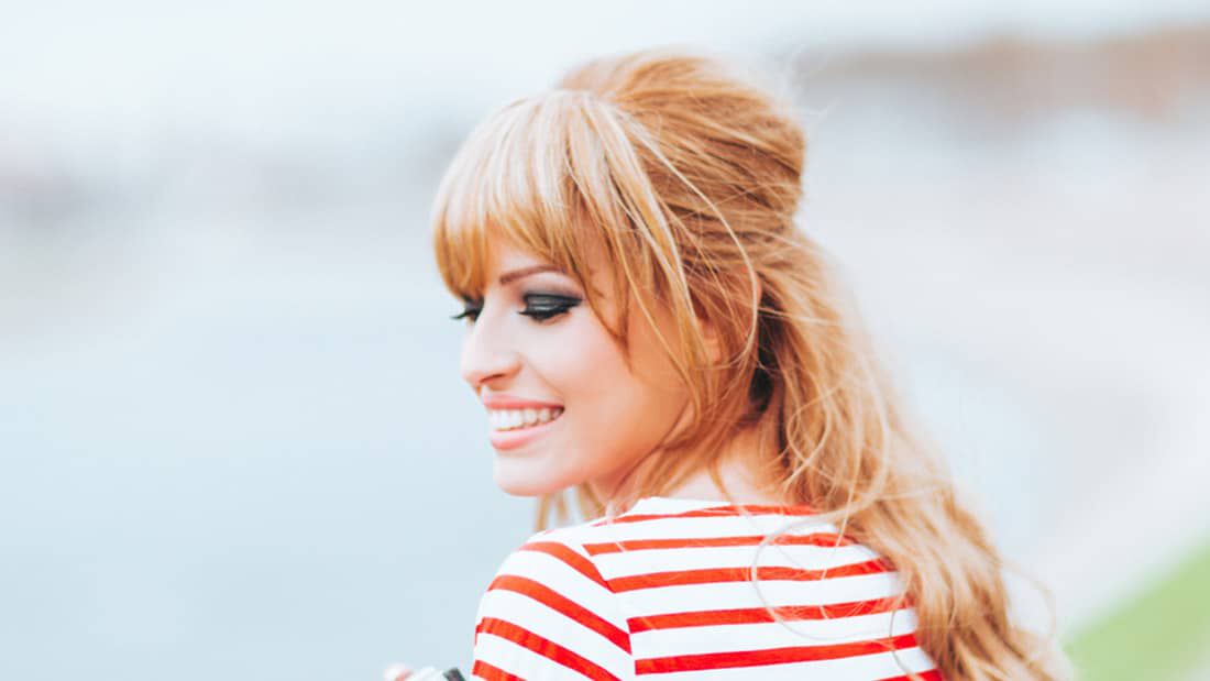 photo of woman with bouffant 1950s hairstyle