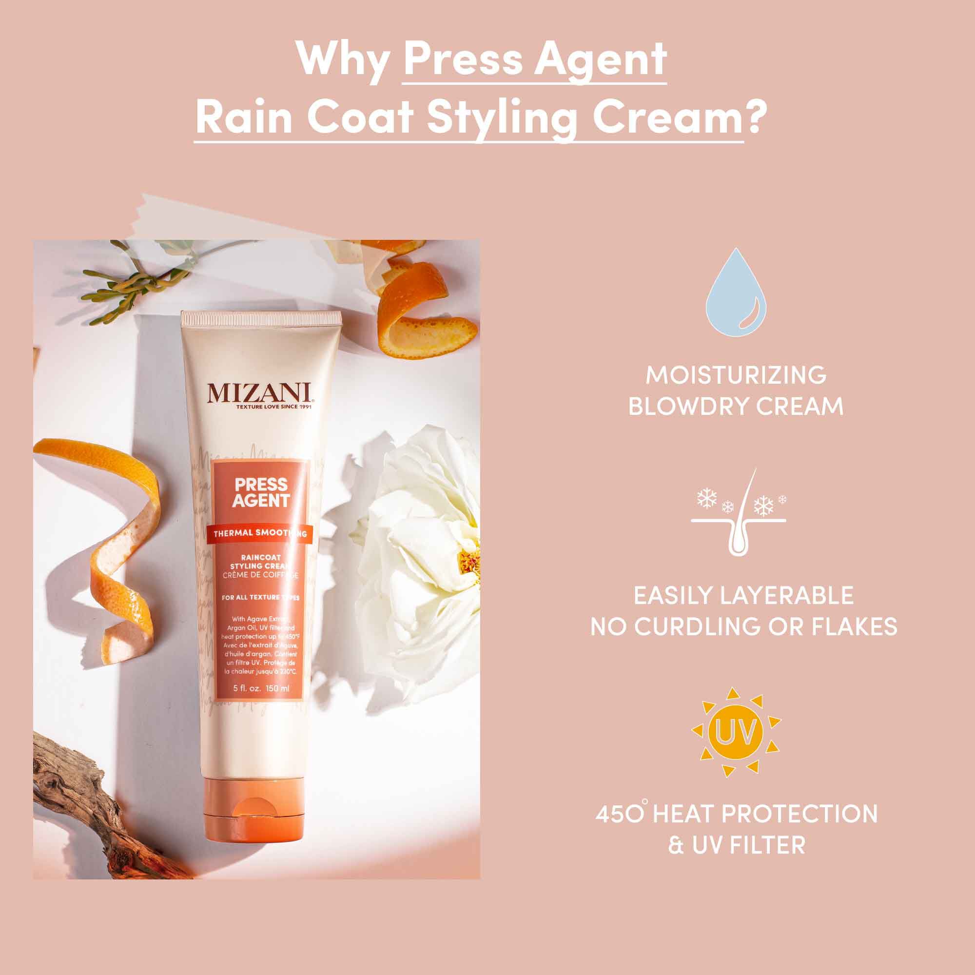 ☆　na.m様│クリーム&ローション　、エマルジョン Press Agent Thermal Smoothing Raincoat Styling Cream | Mizani