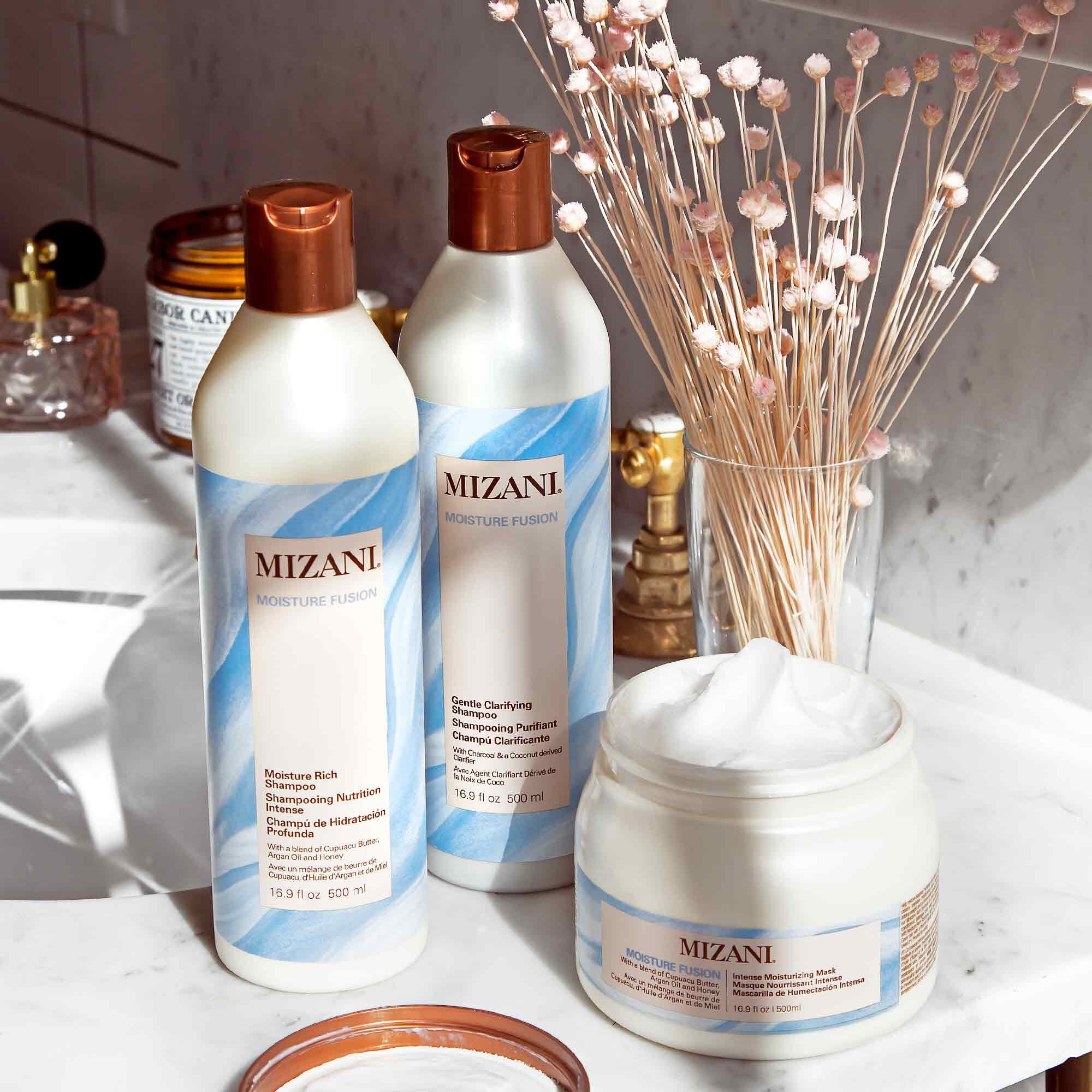 minamiモイスチャーインテンスシャンプートリートメント１Ｌ Mizani Moisture Fusion Intense Hydration Shampoo, Gentle