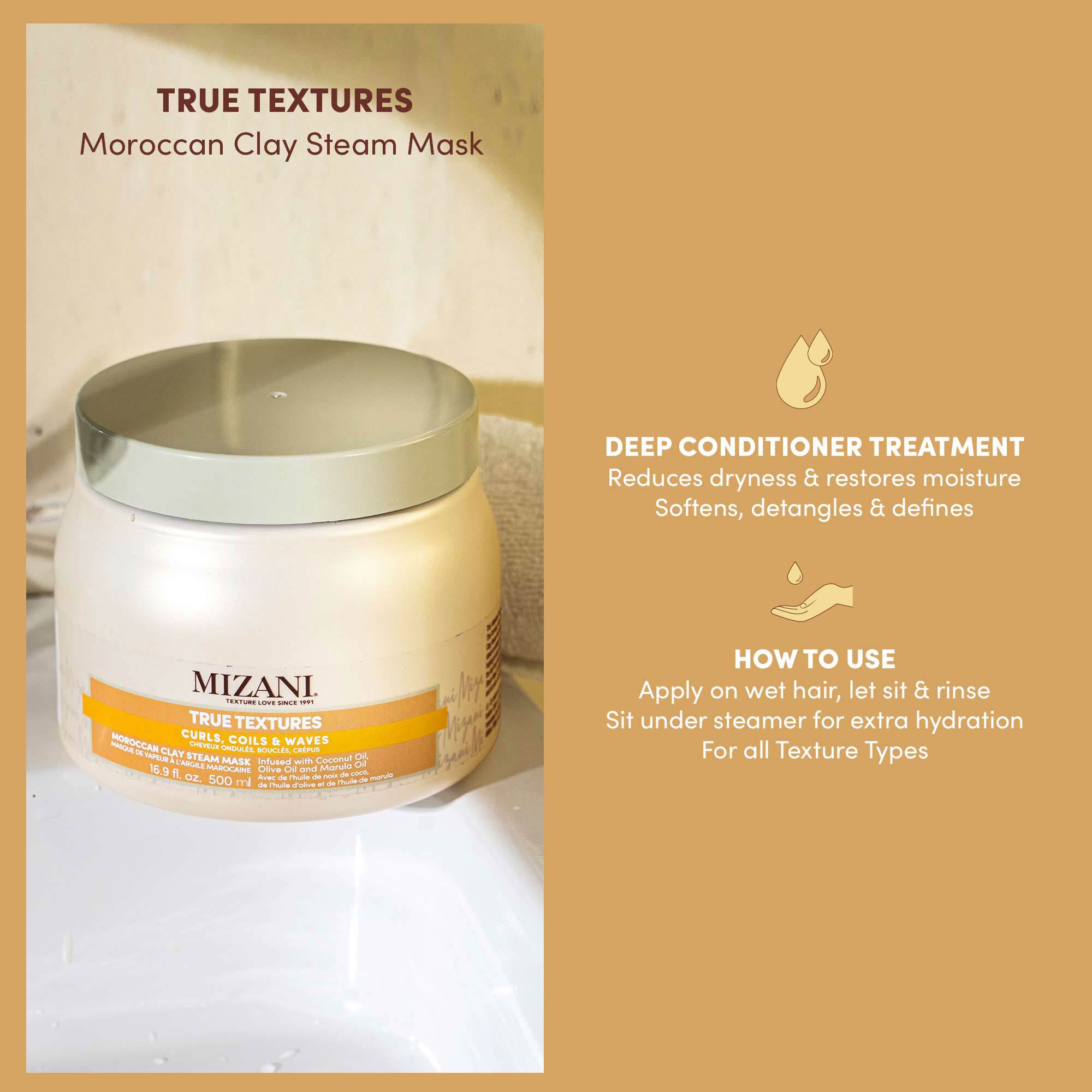 True Textures Clay Mask | Deep Conditioning Hair Mask | 16.9oz
