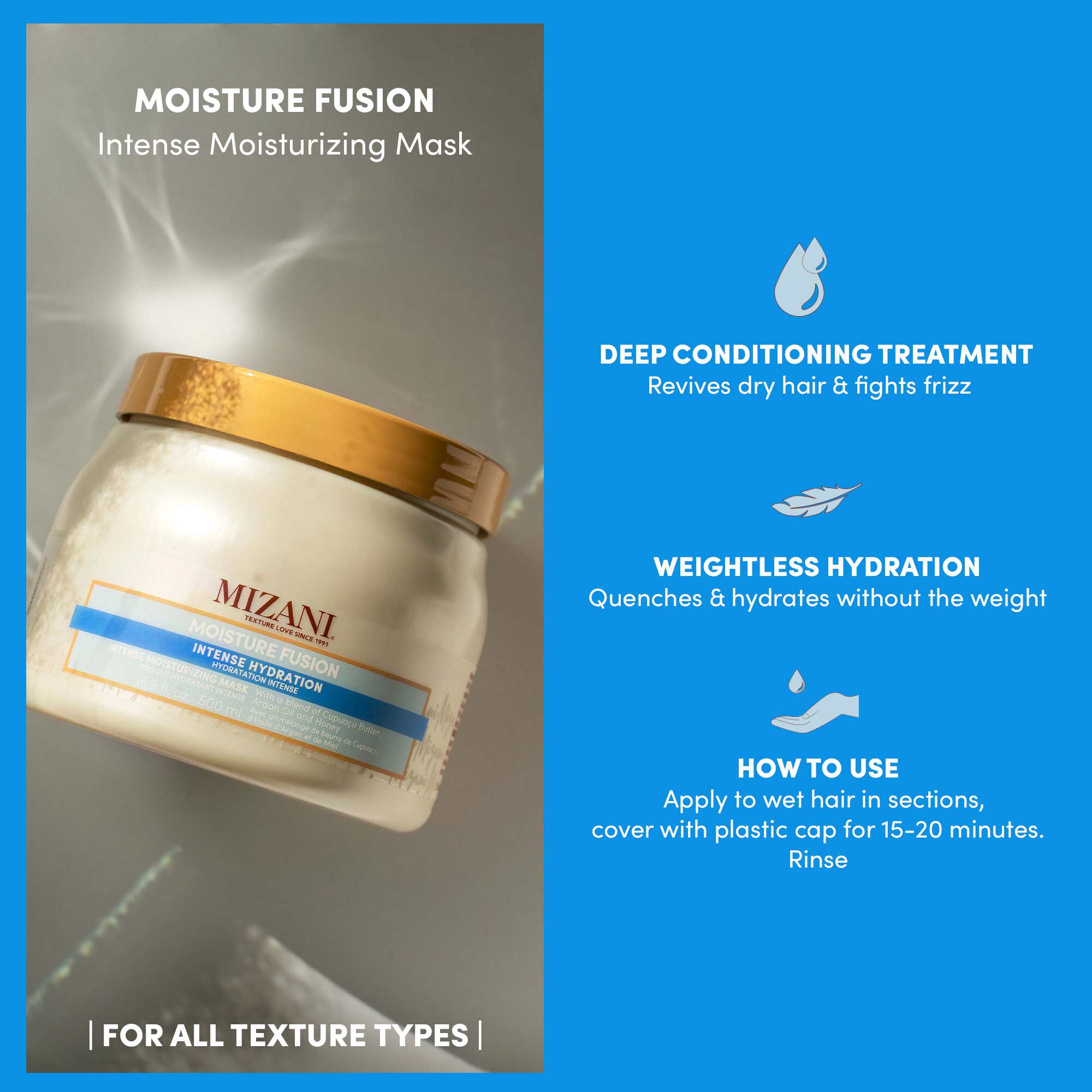 Moisture Fusion Mask | Hydrating Hair Mask | 16.9oz | Mizani